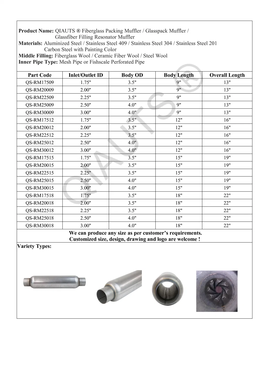 [Qisong] Export Refitted Red Glasspack Muffler Resonator